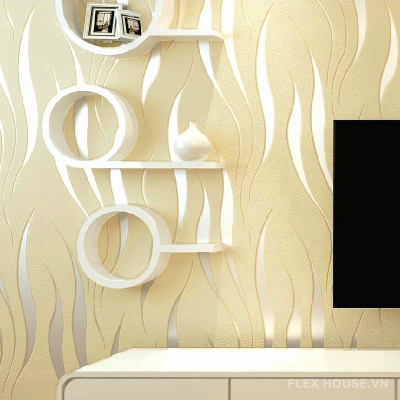 Giấy dán tường 3D hoa văn uốn lượn hiện đại SHY192