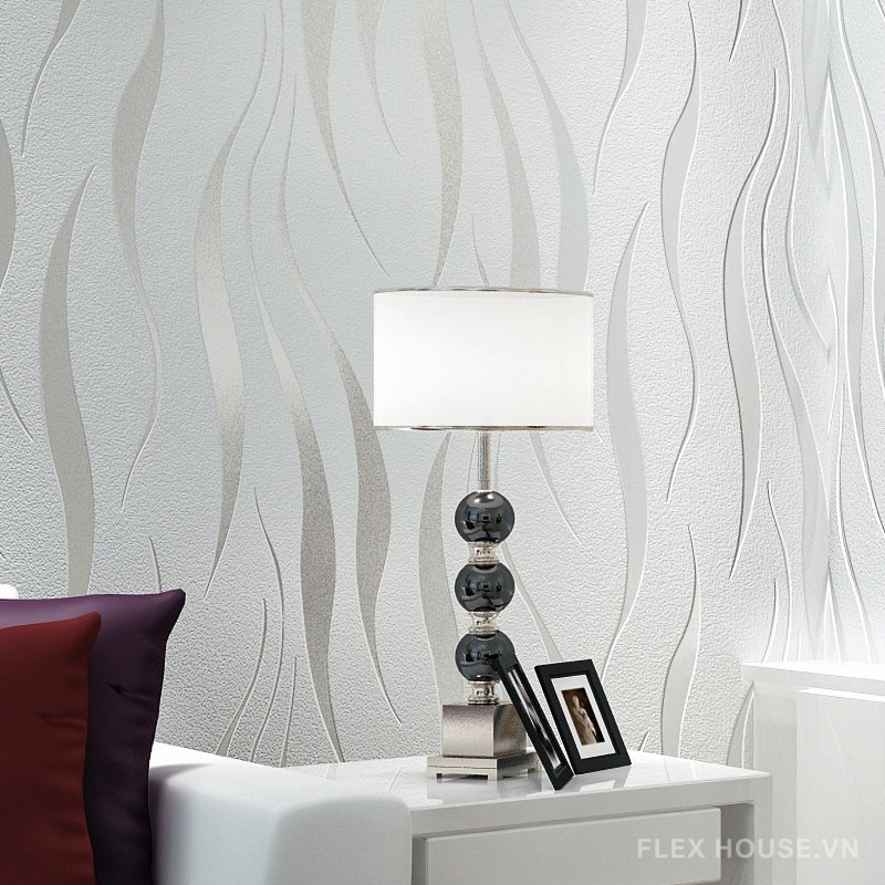 Giấy dán tường 3D hoa văn uốn lượn hiện đại SHY192
