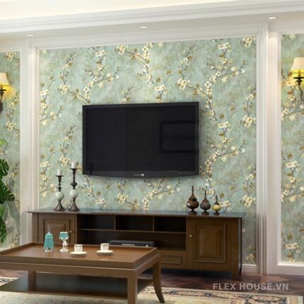 Giấy dán tường 3D nhành hoa mận nở tinh tế SHY111