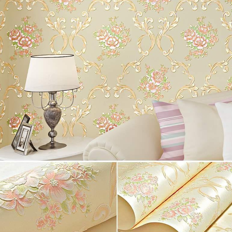 Giấy dán tường hoạ tiết hoa cẩm chướng có keo SHY227