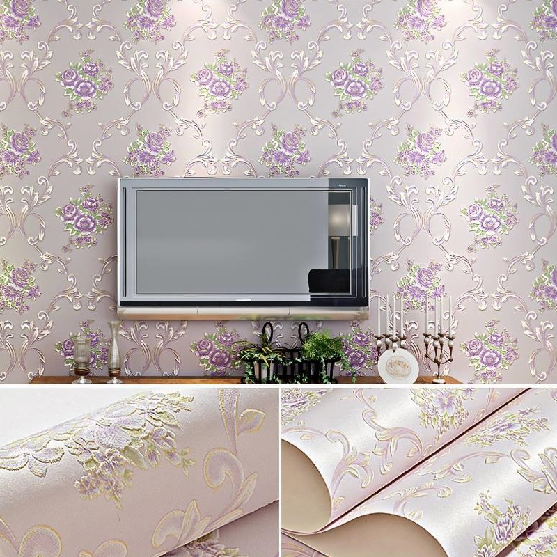 Giấy dán tường hoạ tiết hoa cẩm chướng có keo SHY227