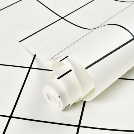 Giấy dán tường hoa văn ô vuông màu trắng SHY330