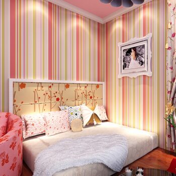 Giấy dán tường phòng ngủ sọc nhiều màu độc đáo SHY268
