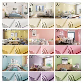 Giấy dán tường tự dính PVC chống thấm đa màu SHY557