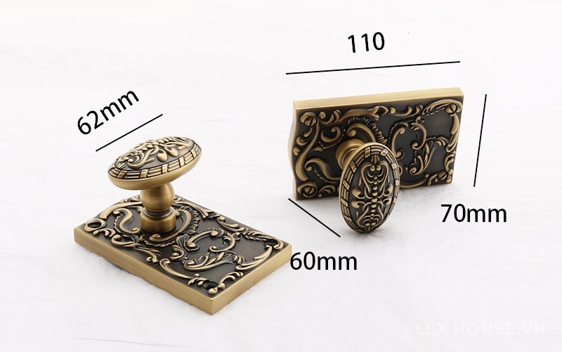 Khóa cửa bằng đồng cổ điển decor phòng OVLI118