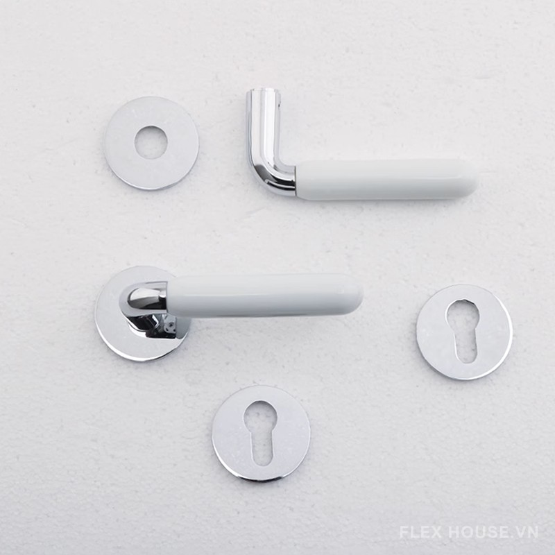 Khóa cửa bằng đồng phối gốm sứ ấn tượng OVLI153