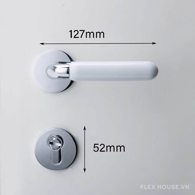 Khóa cửa bằng đồng phối gốm sứ ấn tượng OVLI153