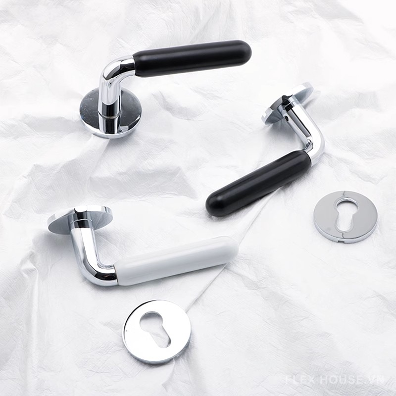 Khóa cửa bằng đồng phối gốm sứ ấn tượng OVLI153