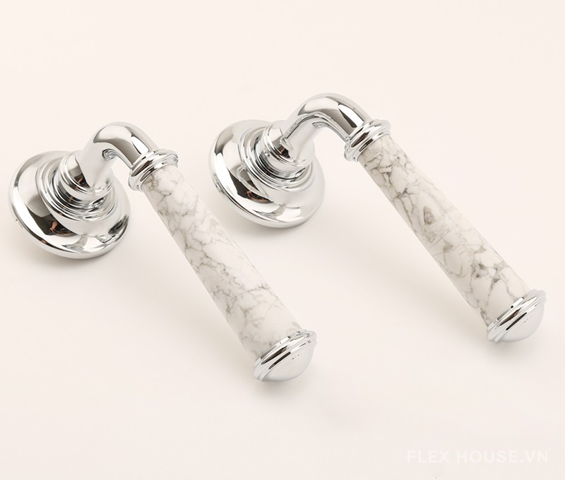 Khóa cửa tay gạt đá cẩm thạch sang trọng OVLI451