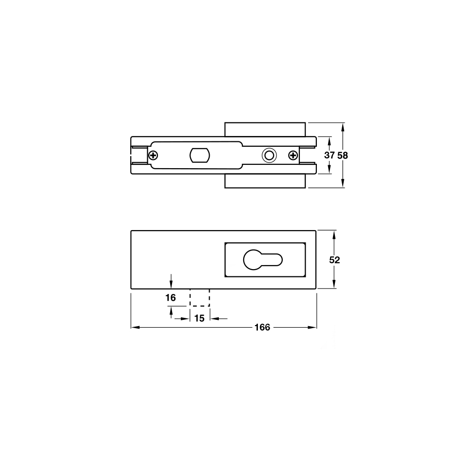 Khóa kẹp chân kính inox Hafele 981.00.660