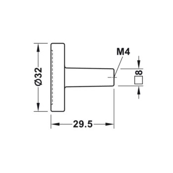 Núm tay nắm tủ mặt đá H2175 Hafele 106.70.180