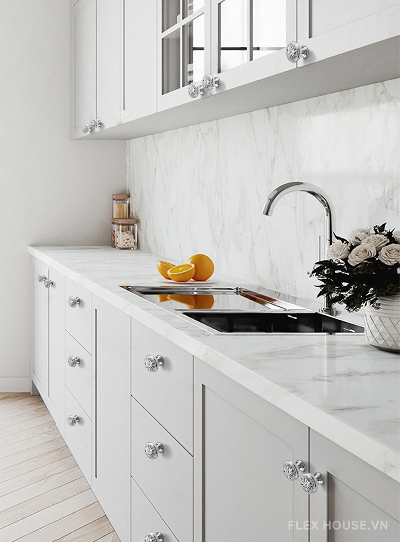 Núm tay nắm tủ tròn hình hoa ấn tượng NUS251