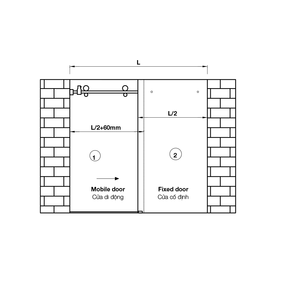 Phụ kiện cửa trượt kính Hafele 981.06.320
