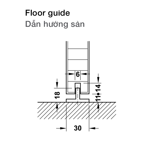 Phụ kiện cửa trượt Slido Classic Hafele 940.82.252