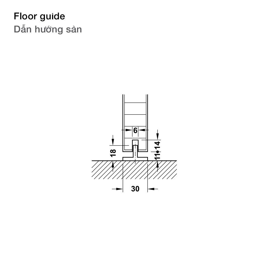 Phụ kiện cửa trượt Slido Classic Hafele 940.82.253