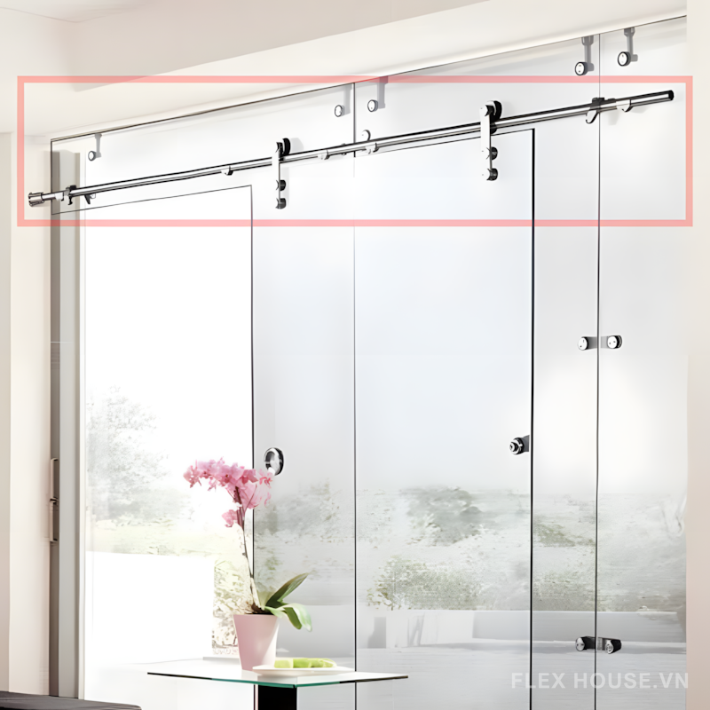 Ray trượt cửa kính 2000mm Hafele 981.71.080