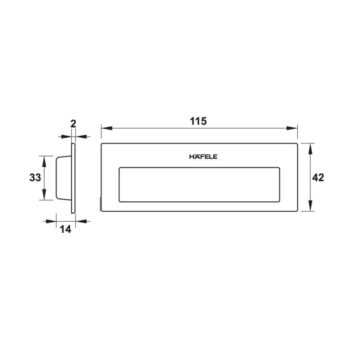 Tay nắm âm cửa đi bằng inox dài 115mm Hafele 489.72.1