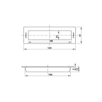 Tay nắm âm cửa thông phòng inox 304 Hafele 489.72.13