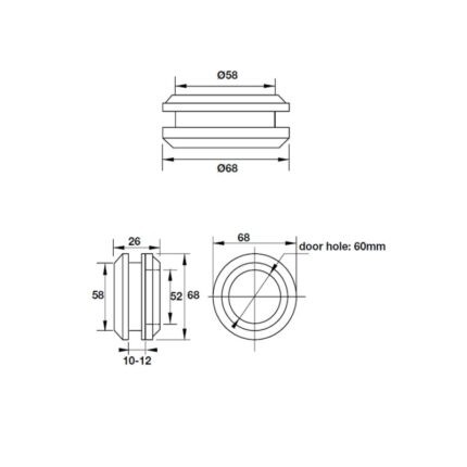 Tay nắm âm phòng tắm kính hình tròn Hafele 902.00.390