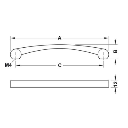 Tay nắm bằng kẽm màu trắng mờ H1325 Hafele 110.34.78
