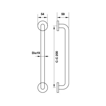 Tay nắm cửa kính bằng inox màu đen Hafele 903.12.573