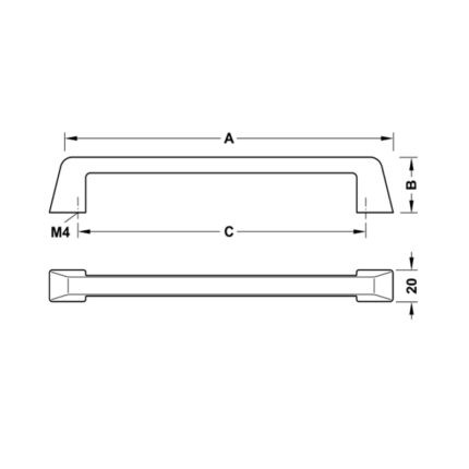 Tay nắm đế vuông màu niken mờ H1375 Hafele 106.69.66