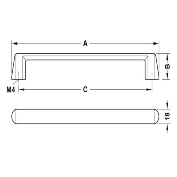 Tay nắm hiện đại mạ crom bóng H1390 Hafele 106.69.20