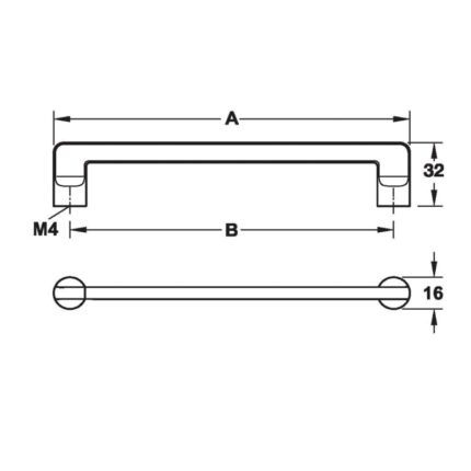 Tay nắm hợp kim kẽm màu bạc H1565 Hafele 106.61.22