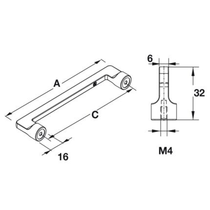 Tay nắm hợp kim kẽm màu đen H1565 Hafele 106.61.323