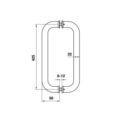 Tay nắm inox phòng tắm kính màu bạc Bauma 903.13.181