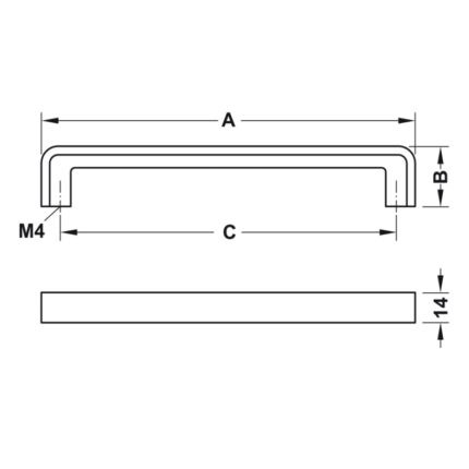 Tay nắm quần áo màu bạc H1386 Hafele 110.34.26