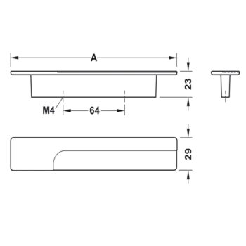 Tay nắm tủ áo màu thiếc tối H2195 Hafele 106.70.24