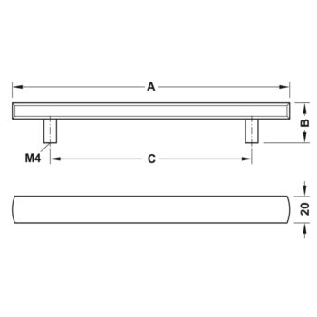 Tay nắm tủ bằng kẽm màu bạc H1335 Hafele 110.35.276