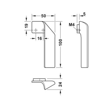 Tay nắm tủ bếp màu vàng mờ H2155 Hafele 101.69.505