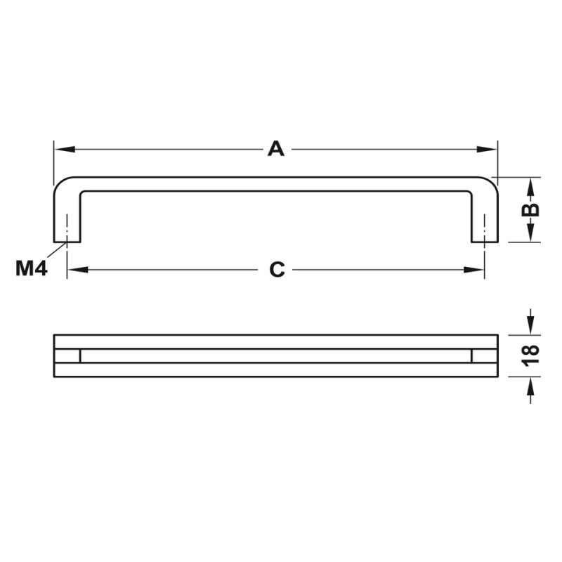 Tay nắm tủ có rãnh màu đen mờ Hafele 110.34.307