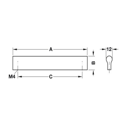 Tay nắm tủ kệ bằng nhôm màu bạc Hafele 155.01.10