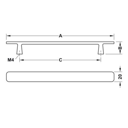 Tay nắm tủ quần áo màu đen H2115 Hafele 106.69.190