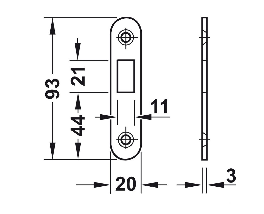 Thân khóa cho cửa trượt Hafele 911.26.330