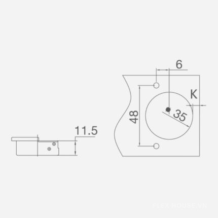 Bản lề trùm nửa giảm chấn inox 304T3 Imundex 7112102 (1)
