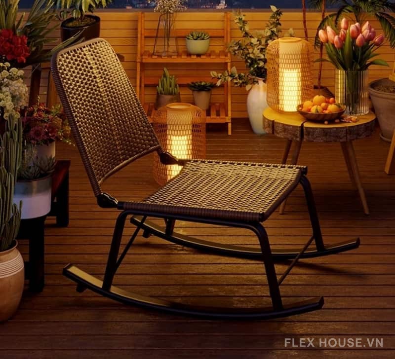 Ghế Mây Bập Bênh Thư Giãn Dành Cho Người Yêu Nội Thất 28 Ghế mây bập bênh thư giãn khu vực ban công đẹp mắt