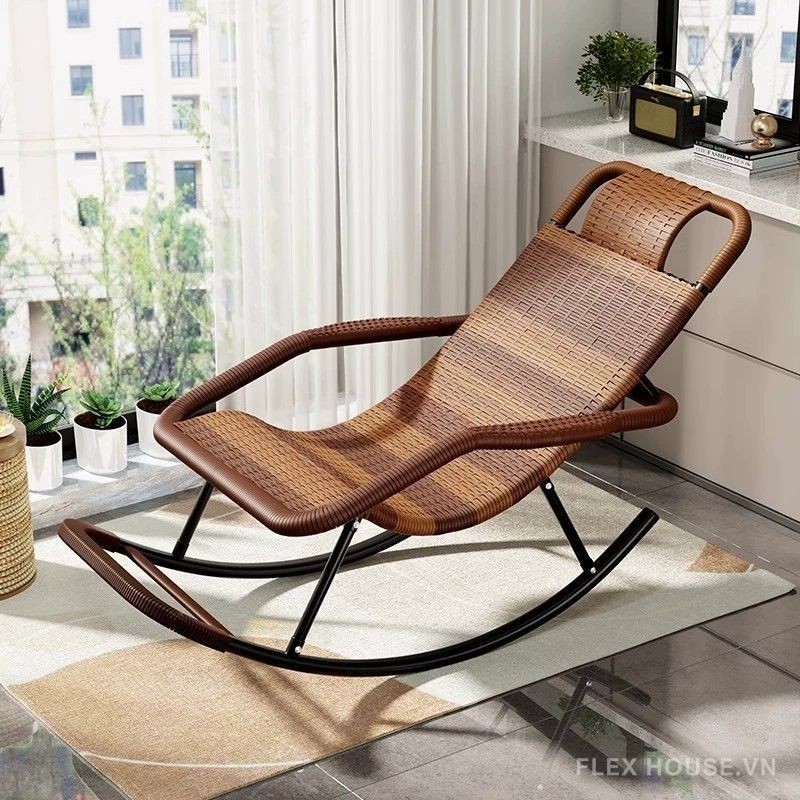 Ghế mây thư giãn bập bênh nghỉ ngơi