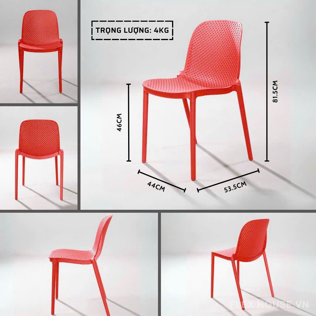 Ghế nhựa tựa lưng trang trí ngoài trời ST3016 4