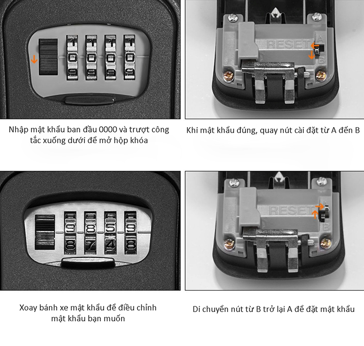 Hộp mật mã treo tường đựng chìa khóa GT906S 10