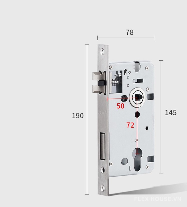 Khóa cửa phân thể tay gạt cảm biến phát sáng GT6868 16
