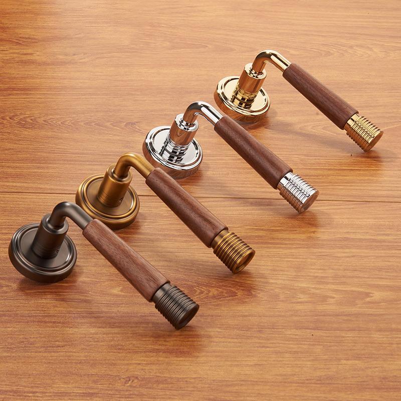 Khóa cửa tay gạt phối gỗ phong cách Bắc Âu GT9986 7