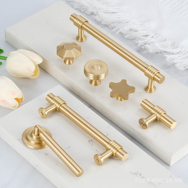 Tay nắm tủ bằng đồng thau kiểu Ý YHC8813 11