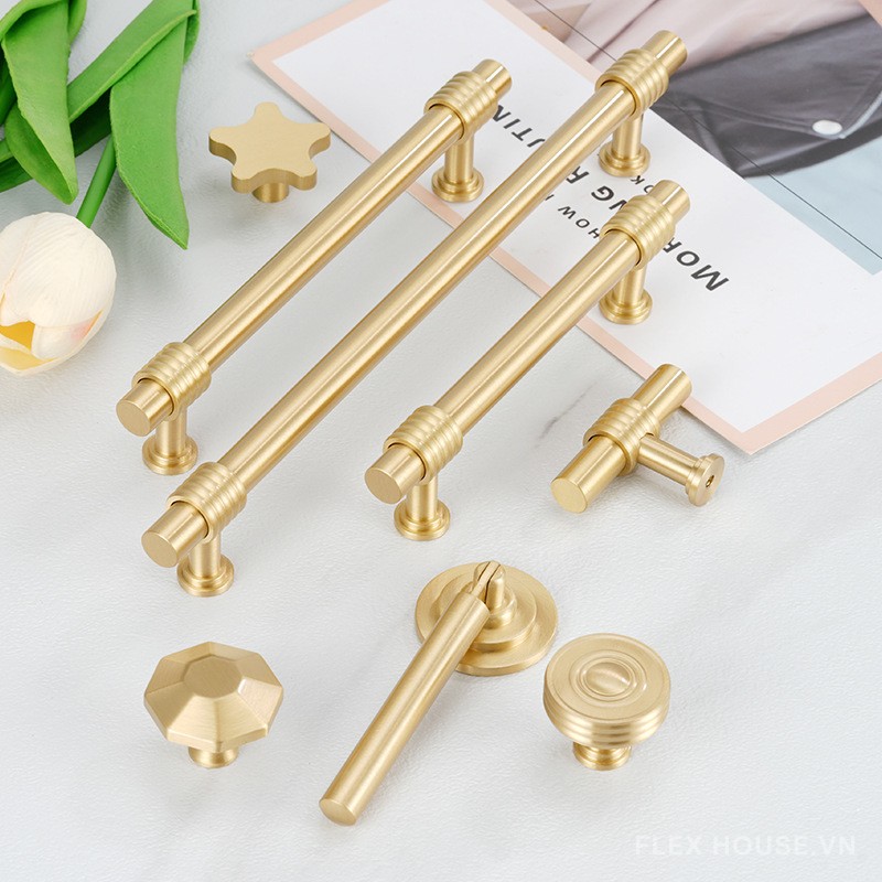 Tay nắm tủ bằng đồng thau kiểu Ý YHC8813 7