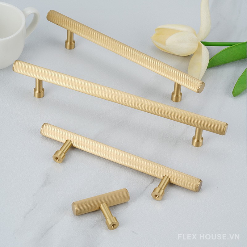 Tay nắm tủ đồng sọc dọc phong cách châu Âu YHC8867 6