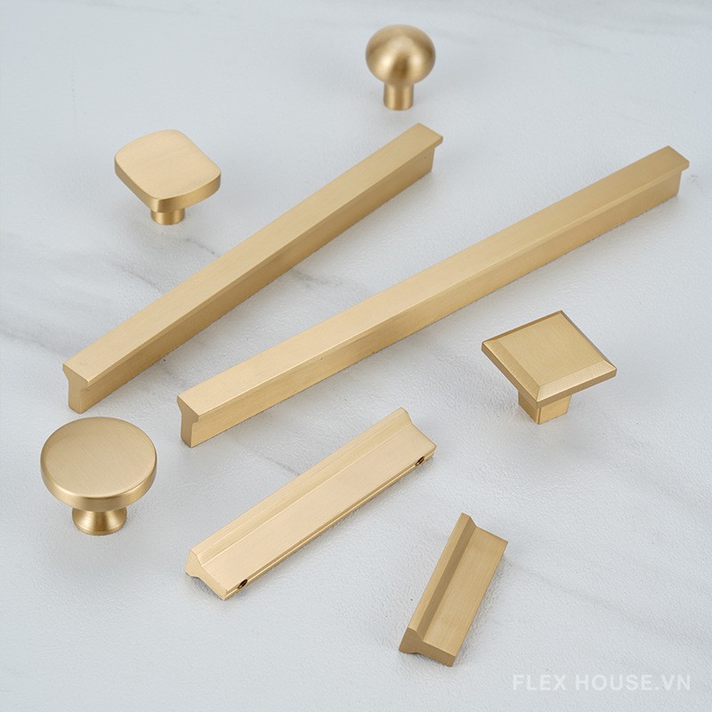 Tay nắm tủ đồng thau thanh dài liền thân YHC8801 6