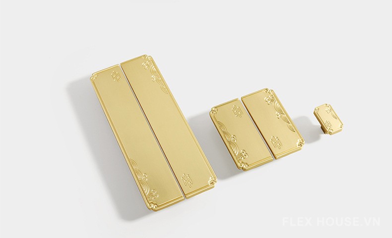 Tay nắm tủ hợp kim Á Đông họa tiết mây sóng CH8250 12
